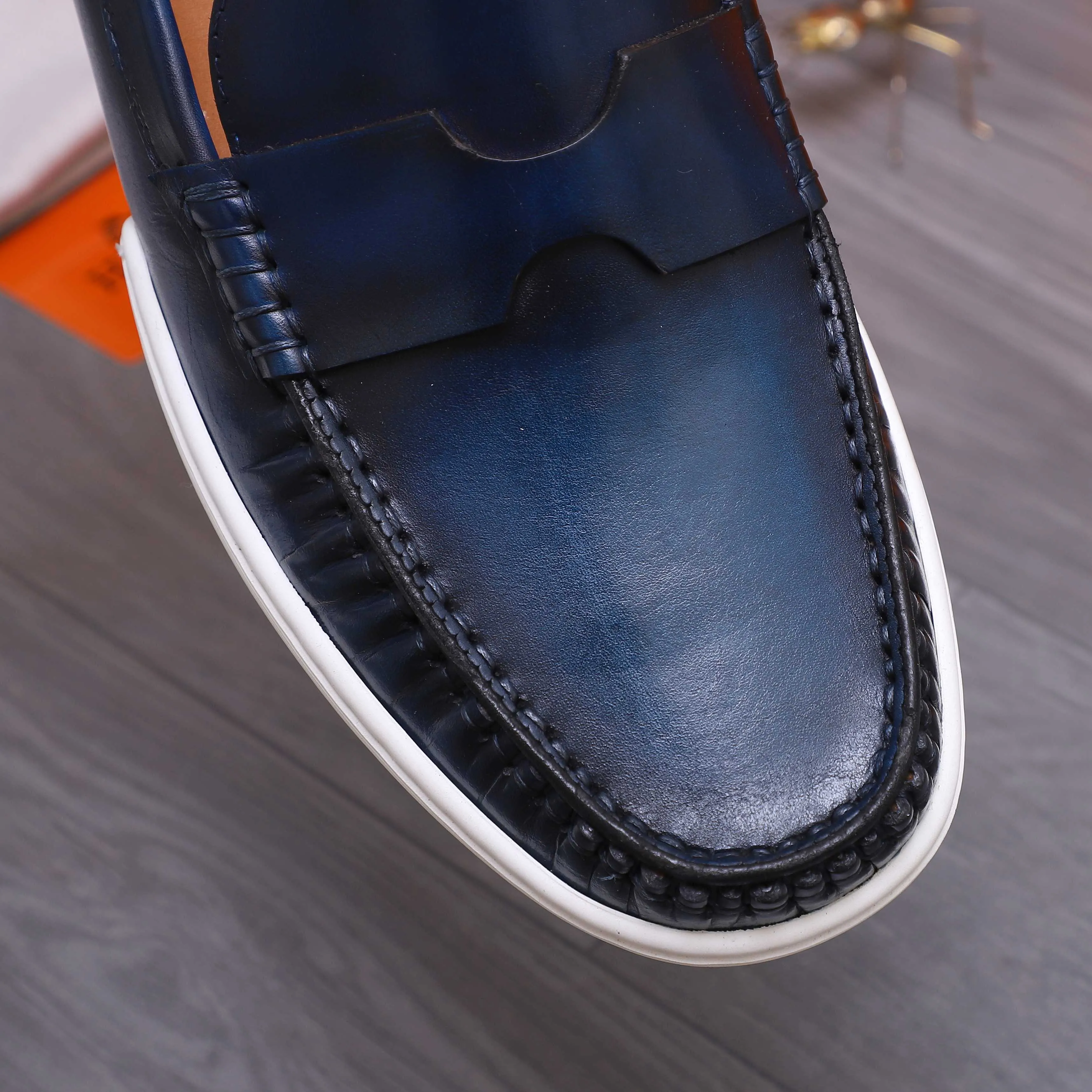 Men's shoes 💰500 Product trademark: HERMES "Hermes" casual slip-on leather shoes Regular size: 38-46 (45.46 custom-made, non-refundable) Product materials: Selected color-brushed cowhide upper, cowhide lining, original outsole